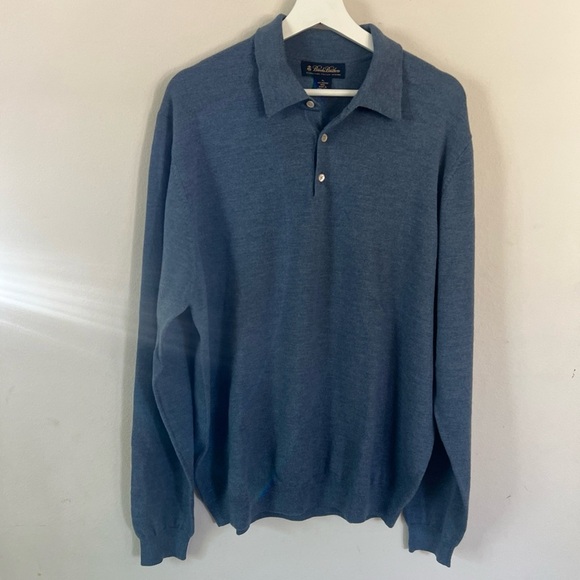 Brooks Brothers Blue Crewneck Sweater merino wool 312